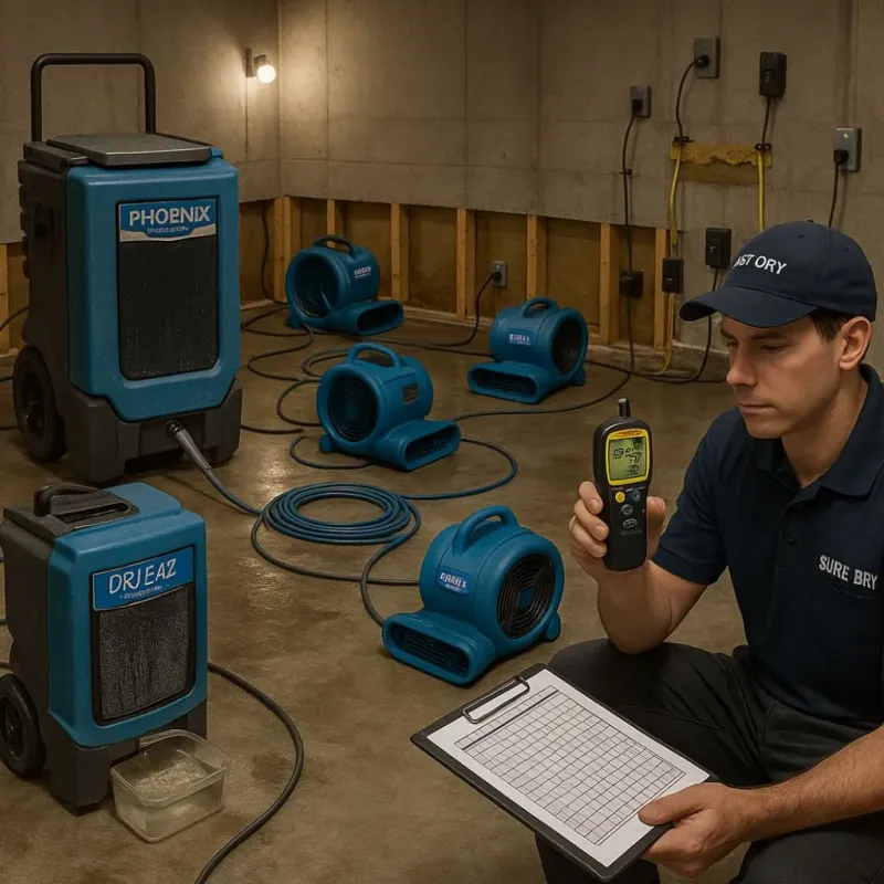 Structural Drying and Dehumidification process in Olivet, TN